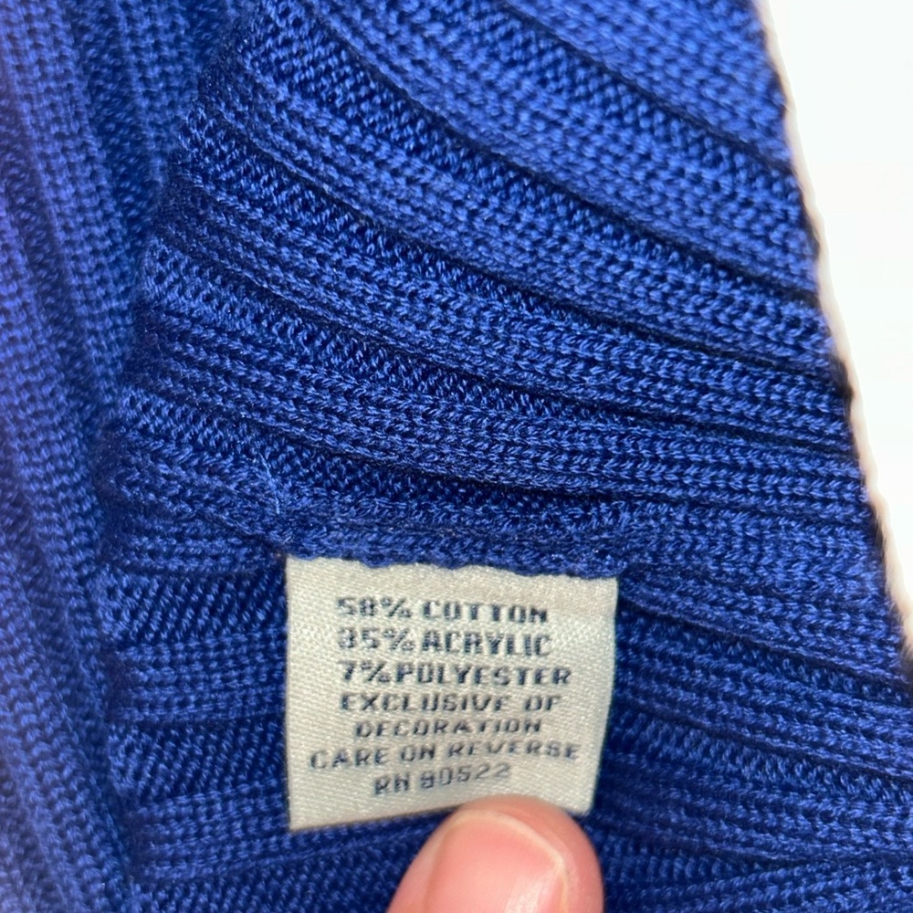 Large Blue Ribbed UK Zip-Up Cardigan - Picture 9 of 14